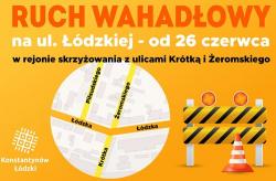 Od 26 czerwca ruch wahadowy na czci ul. dzkiej